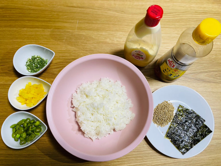 枝豆チュモッパ-彩りきれいな韓国風おにぎり-|伊彌彦ちゃまめ