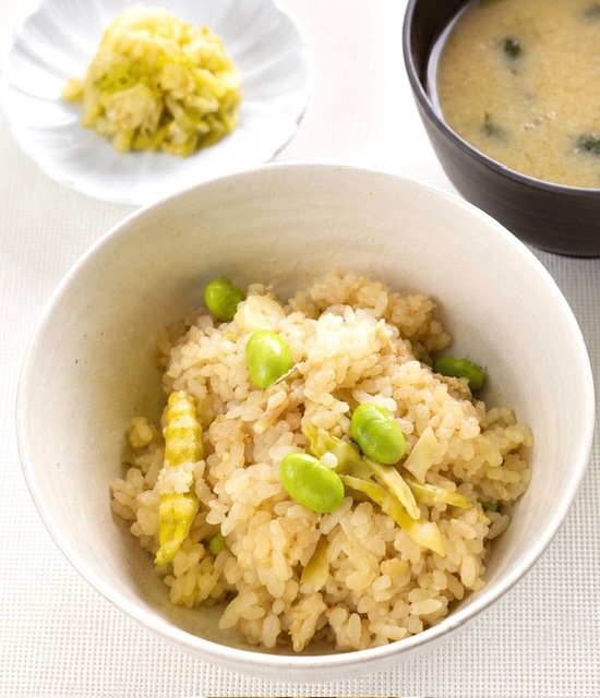 ひこ豆と酒粕の炊き込みご飯｜伊彌彦ちゃまめ